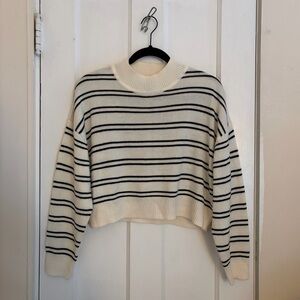 H&M Striped Sweater, Cream/Black